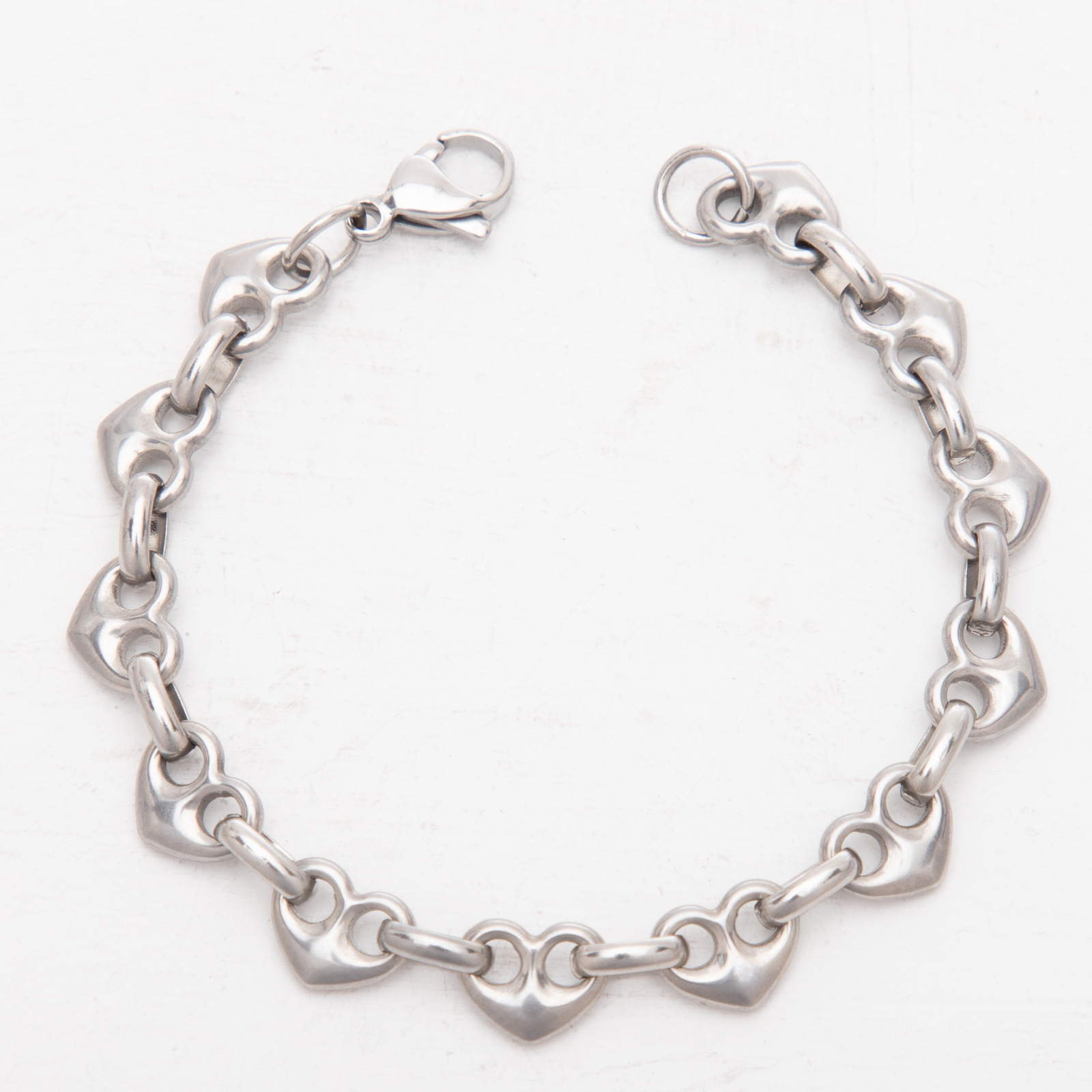 20g Weight Chain Jewelry Making Type Bracelets Classification 1 Piece Quantity 304 Stainless Steel Material Heart Shape Pattern All Seasons Season Casual Style 1 Piece 304 Stainless Steel Bracelets Chain Casual Heart Shape 无