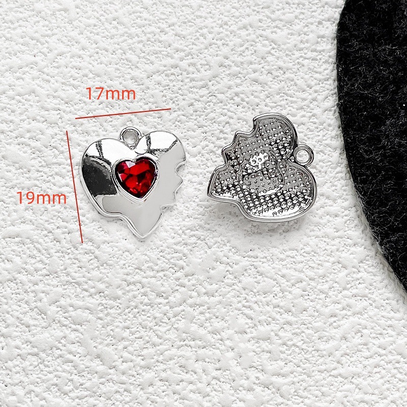 8g Weight Pendant Jewelry Making Type 16*15mm Jewelry Making Size DIY Jewelry Accessories Classification 1 Piece Quantity Alloy Material Heart Shape, Lines Pattern Plating Design Elegant, Lady, Simple Style Style 1 Piece 16*15mm Alloy Heart Shape Lines Pendant 9