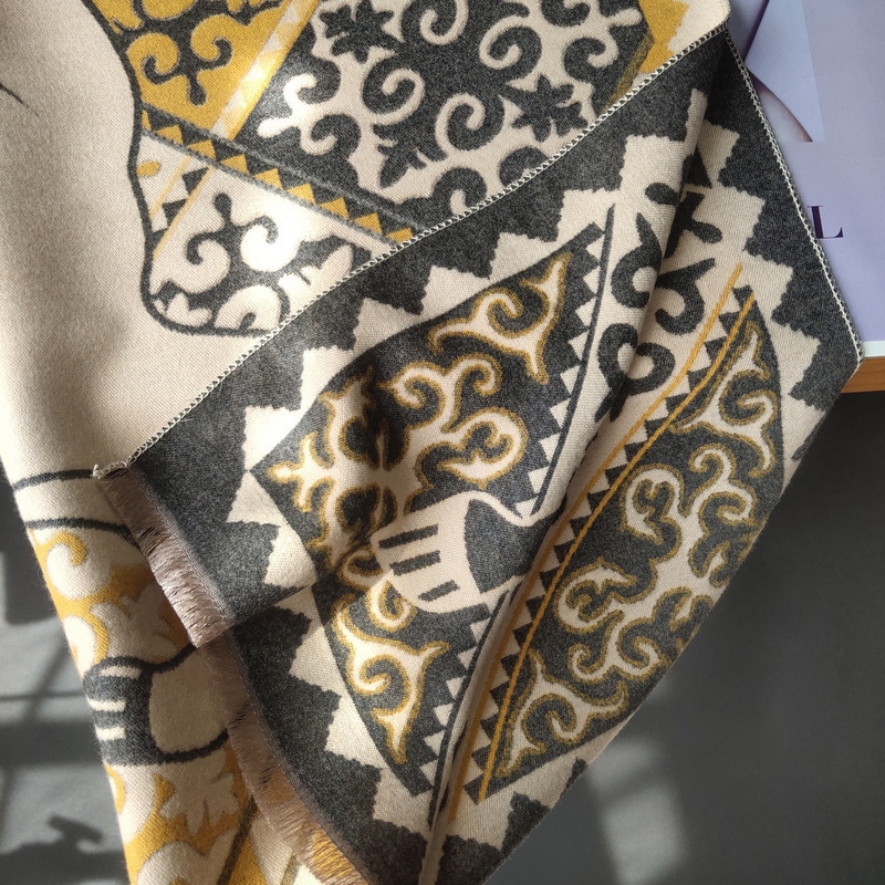Bufanda de imitación de cachemir geométrica para mujer invierno_voghion.com