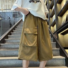 时尚文艺新款原宿无品牌日系潮流夏季薄款休闲七分裤男ins港风ins