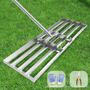 Tool 304 Stainless Steel Handle Leveling Rake Backyard Garden Golf Course Agricultural Leveler Multifunctional