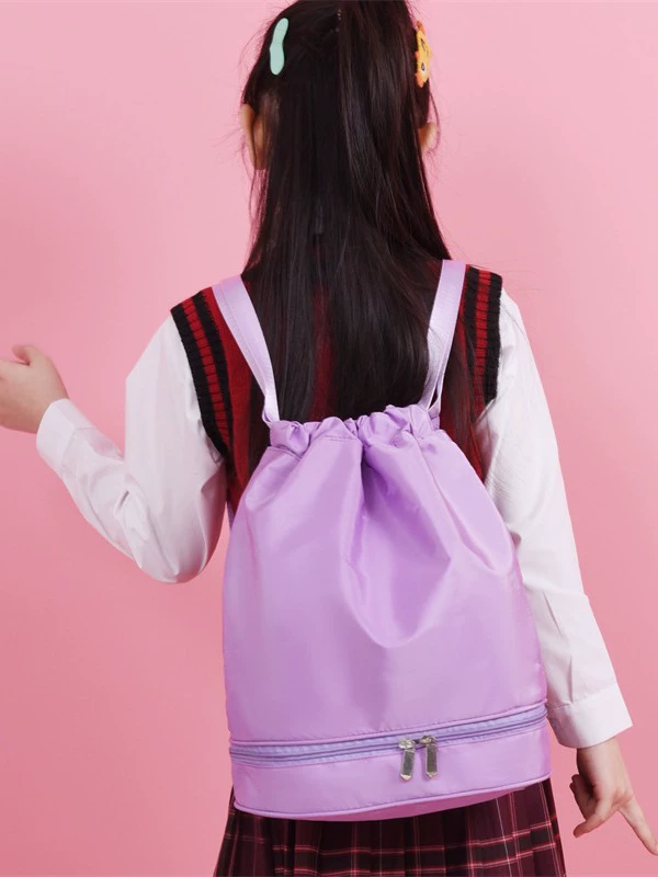 Children's backpack for leisure, wear-resistant shoes, bag, drawstring