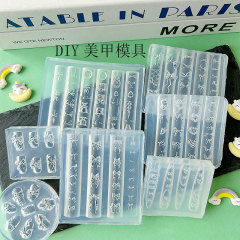 漫画弓ネイルアートデコレーションシリコーン型三次元レリーフ DIY 接着剤 UV 接着剤彫刻型交換モデル