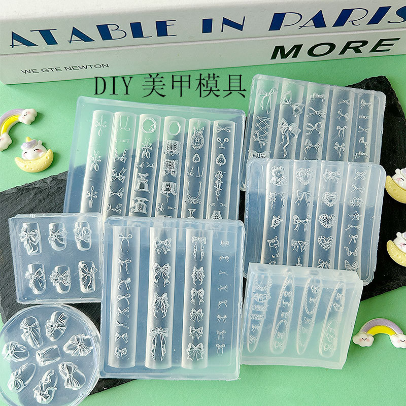 漫画弓ネイルアートデコレーションシリコーン型三次元レリーフ DIY 接着剤 UV 接着剤彫刻型交換モデル|undefined