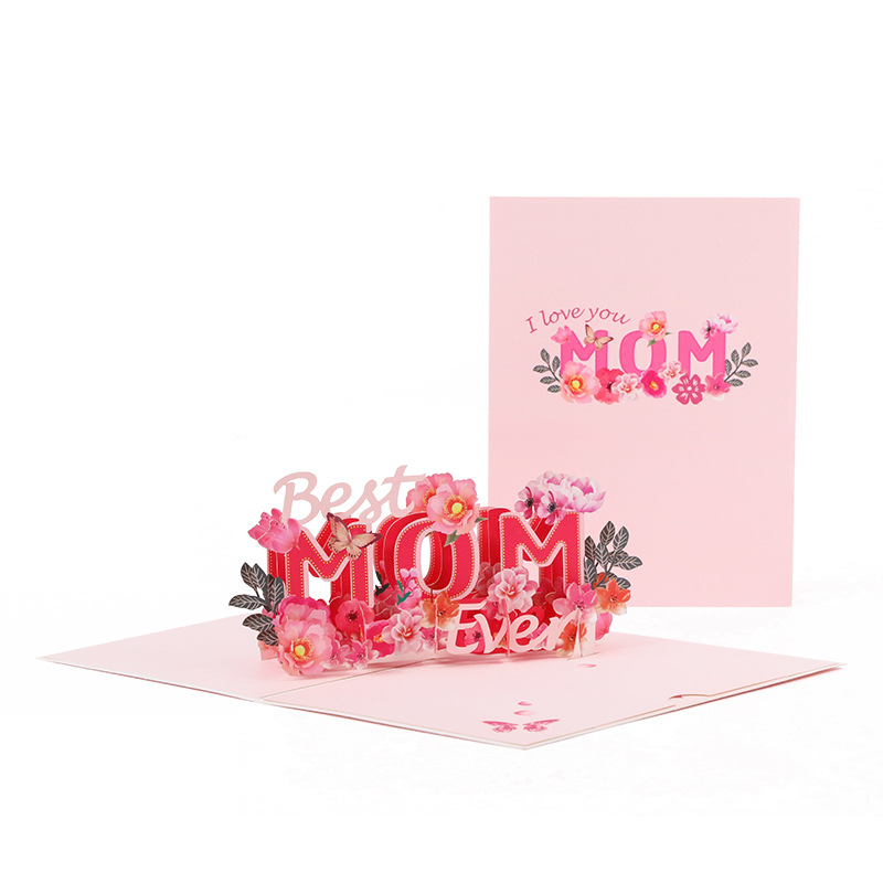 Mother's Day Letters 3D Three-dimensional Paper Carving Greeting Cards