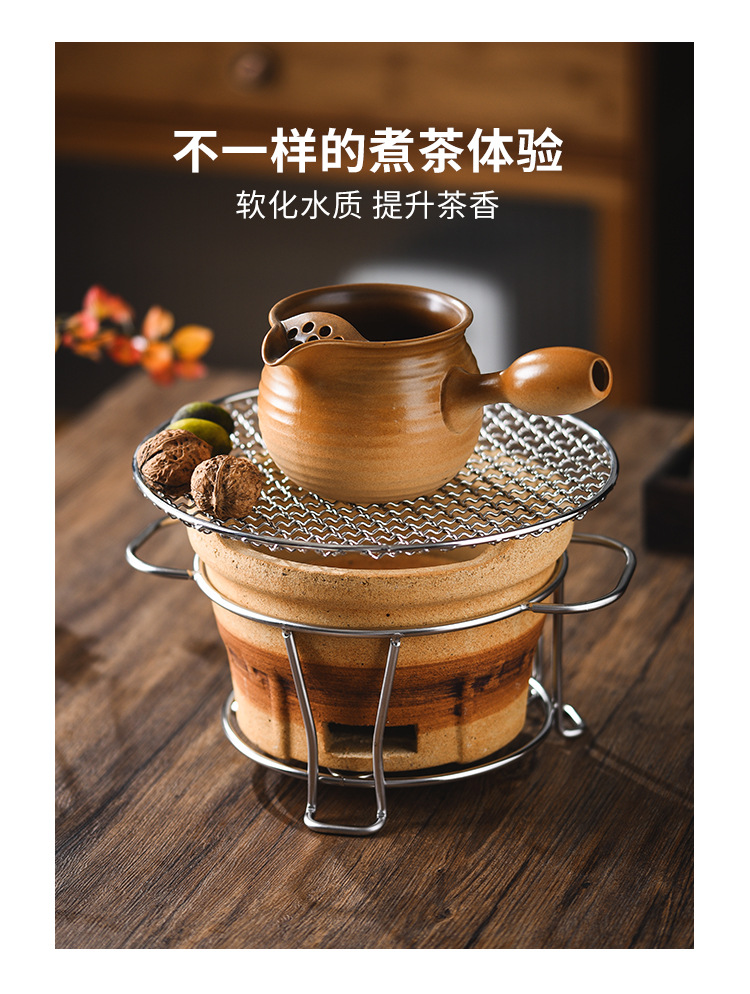 围炉煮茶陶土炭炉日式户外老式打边炉火锅家用围炉红泥酒精烧烤炉 pic 12
