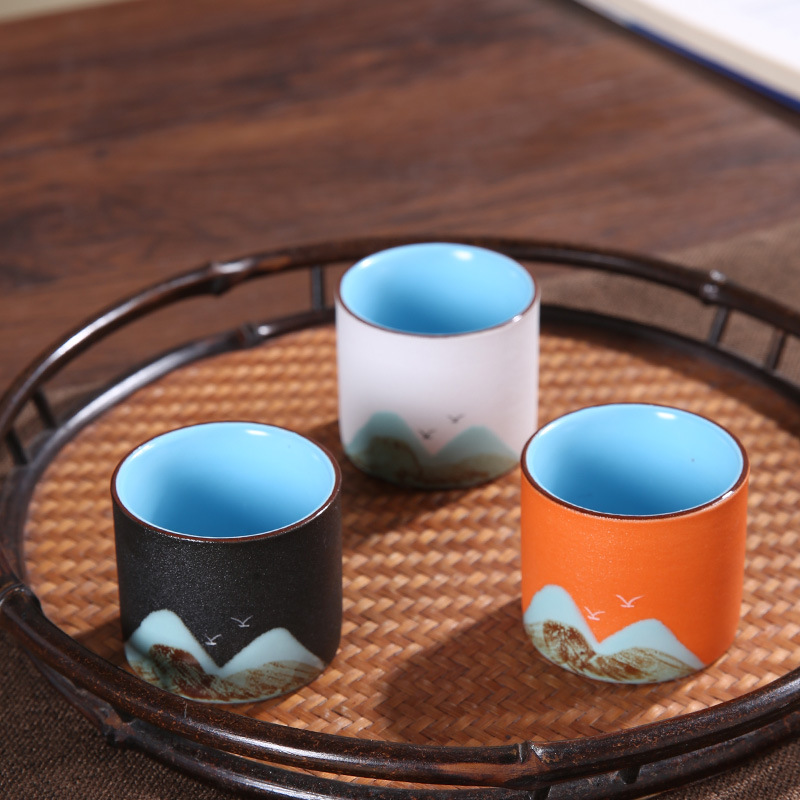 창조적 인 국가 조수 차 컵 휴일 선물 단일 컵 세라믹 차 그릇 Wenchuang 차 마스터 컵 선물 상자 인쇄 가능한 로고
