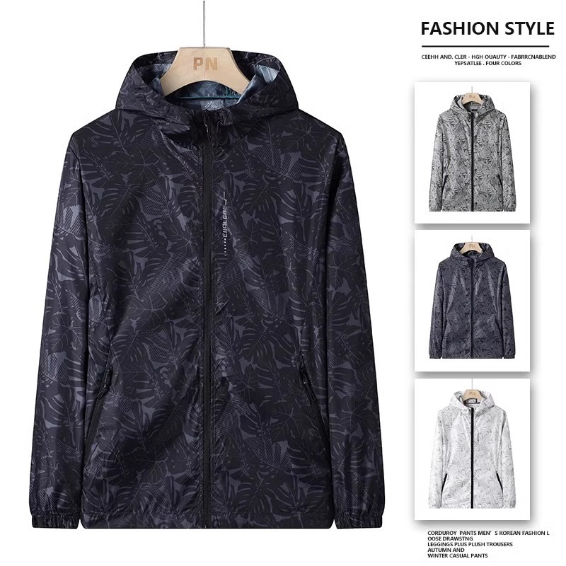 Ice Silk Sun Protection Clothing for Men in Summer, Light, Breathable, Quick-Drying Skin Clothing, Camouflage Anti-Uv Jacket, Outdoor Fishing Clothing