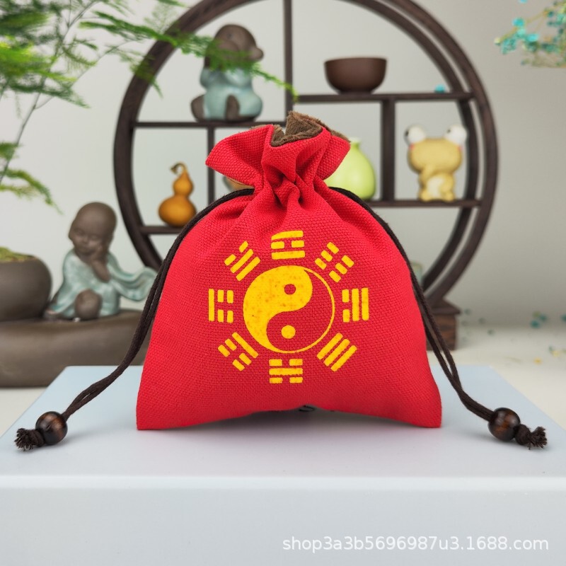 Factory wholesale red gossip brocade bag Lucky Bag empty bag Taoist amulet yellow moving grain bag sachet