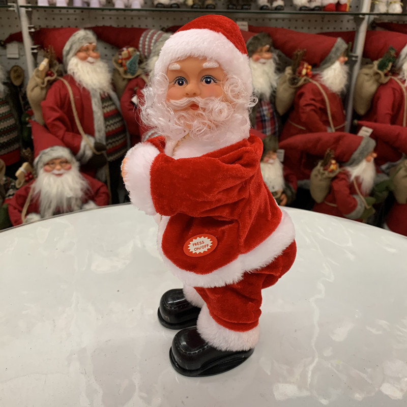 Christmas New electric Santa Claus decorations Creative plush Santa Claus doll toys that can climb ladders_voghion.com
