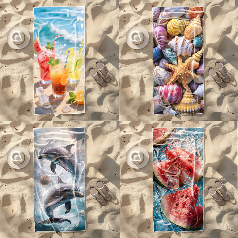 Cross-Border Beach Towel, Quick-Drying Towel, Microfiber Bath Towel, Foreign Trade, Amazon, European and American Digital Printing, Swimming Shawl