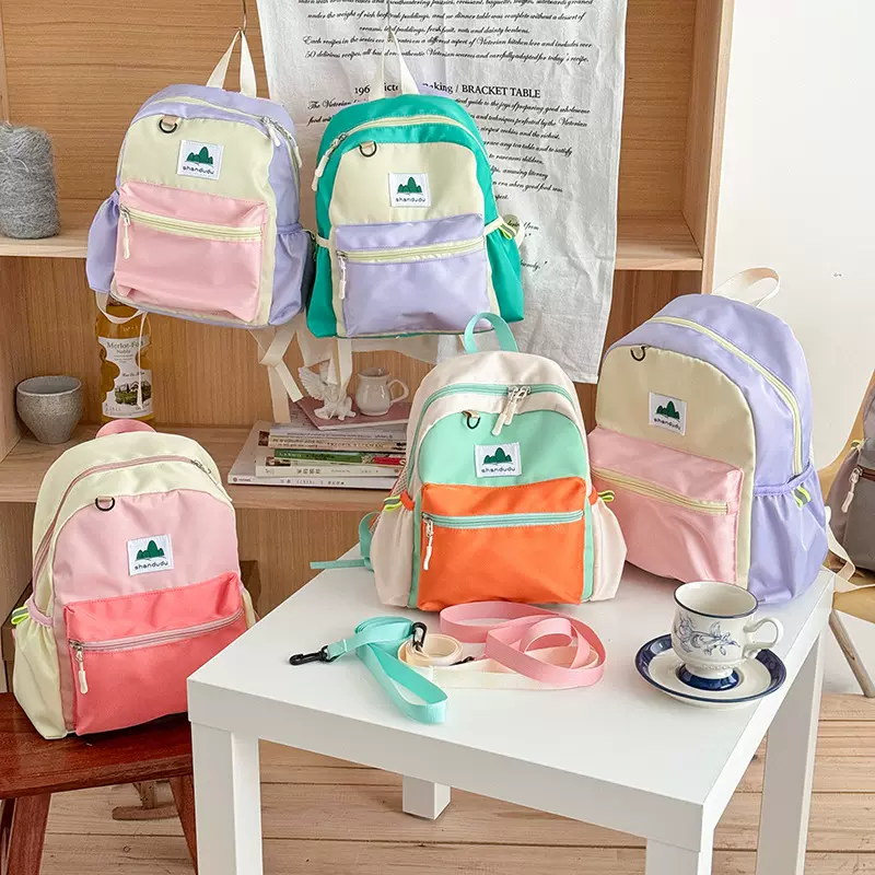 厂家直销儿童防走丢双肩背包少女儿童拼接双肩包大小版子母包学生