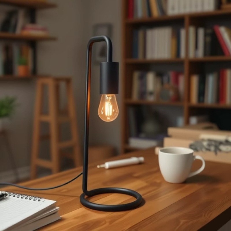 Lámparas de escritorio retro de estilo industrial americano metal negro cabecera de cama lámpara de escritorio dormitorio simple estudio de hotel pequeña lámpara de escritorio