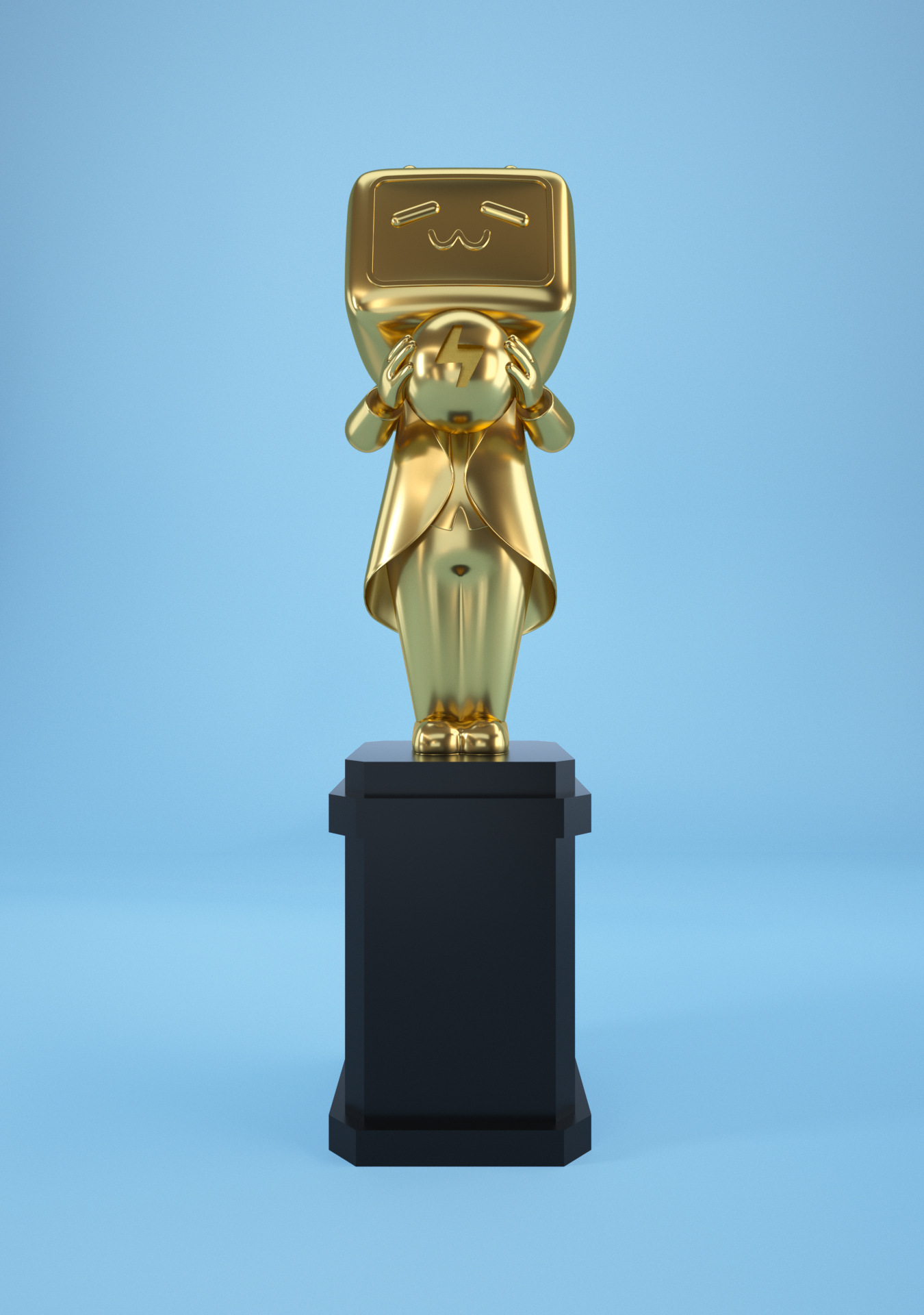 哔哩哔哩奖杯 电视奖杯 镂空奖杯  铝合金奖杯