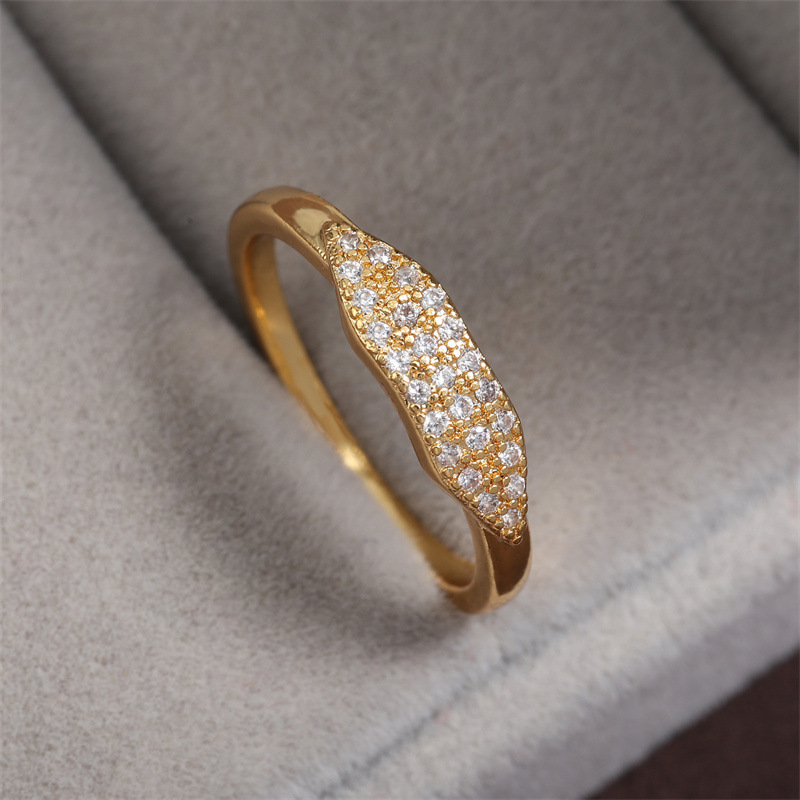 RAKOL inlaid zircon 2025 new row diamond ring women's light luxury niche engagement wedding classic jewelry