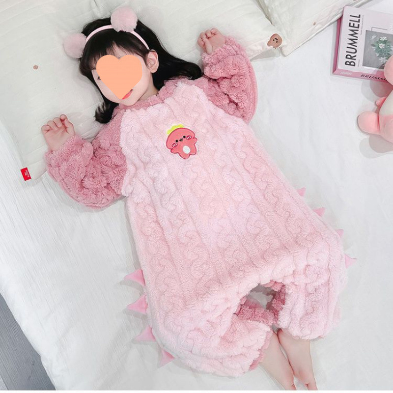 새로운 어린이 잠옷 가을과 겨울  의 잠자는 가방 두꺼운 플란넬 소녀의 귀여운 어린 소녀의 잠옷