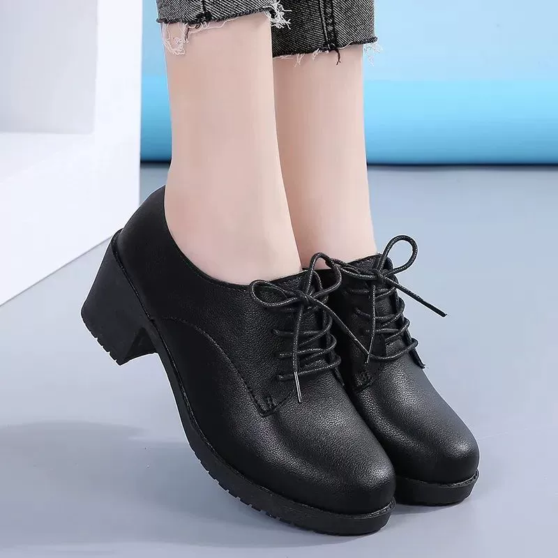 Туфли женские весенние и осенние ретро маленькие кожаные туфли женские туфли в британском стиле