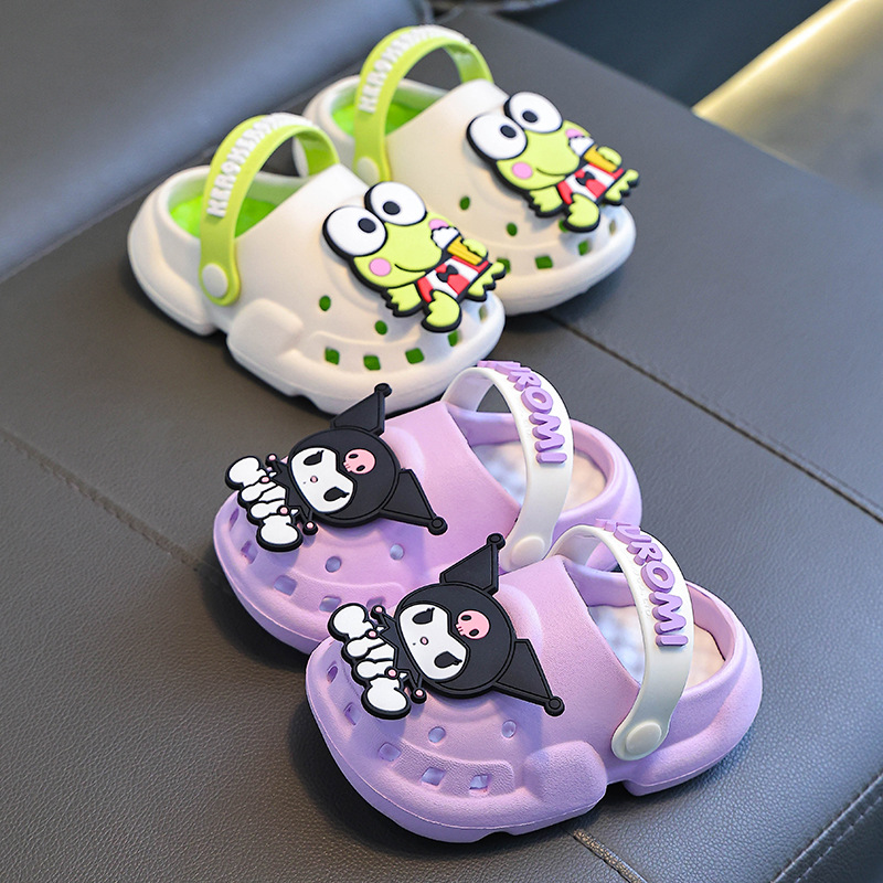 Sanrio children's slippers summer girls' hole shoes home non-slip little boy baby sandals closed toe outer wear