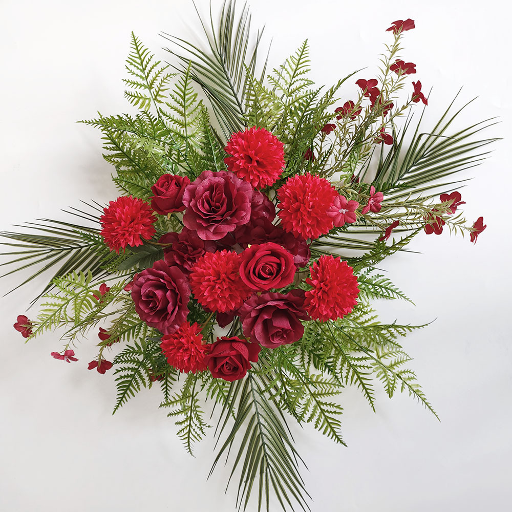 Flores de simulación decorativas arco transfronterizo guía flor de bienvenida tarjeta de agua rosa flores de fondo de boda