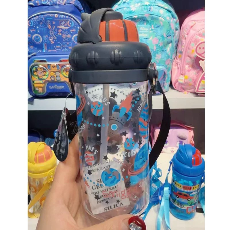 Australian smiggle taza de agua pajita plástico para niños estudiantes ligero y transparente taza de mano botella de agua de alto valor
