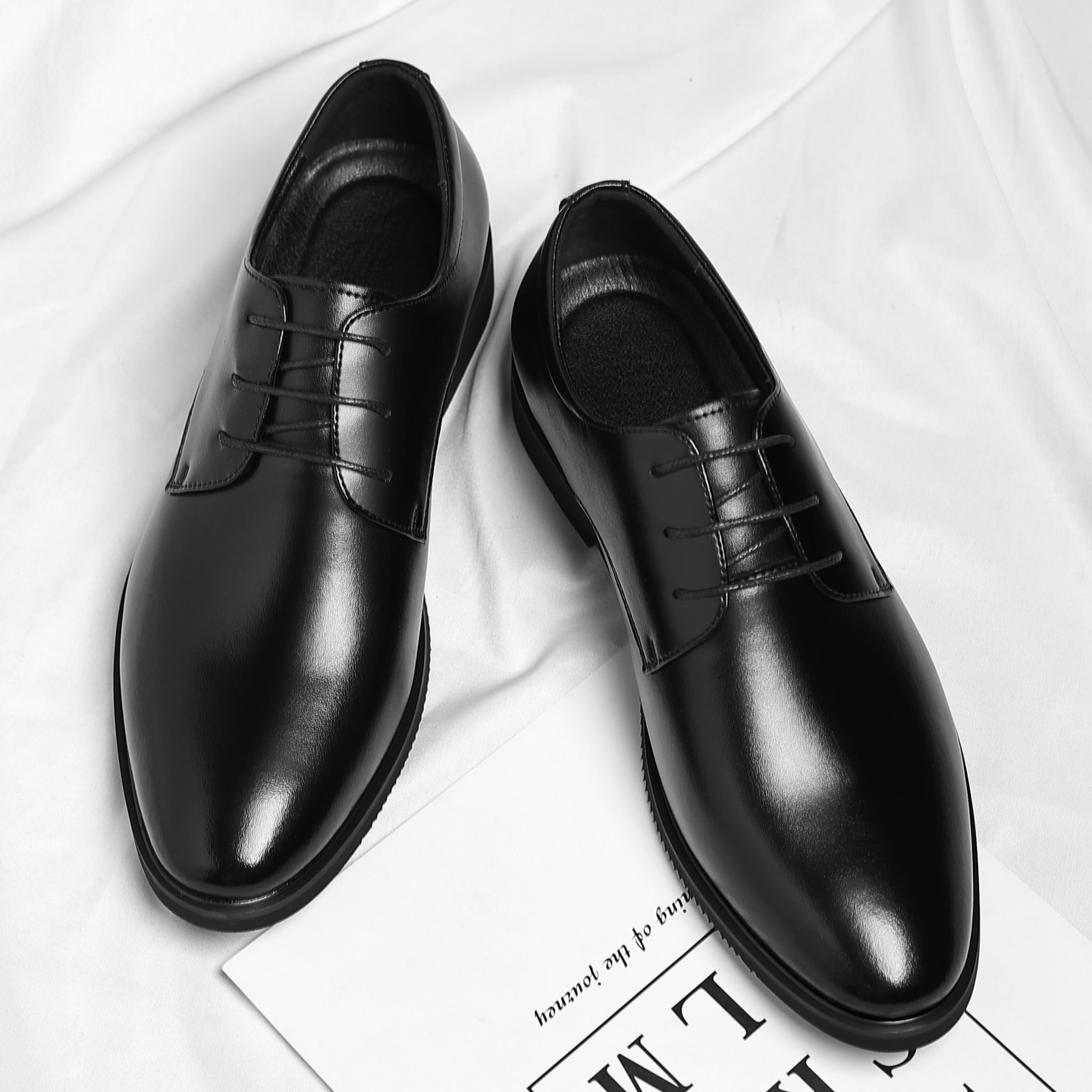 Herren Derby Schuhe Spitz Zulaufend Glänzend Für Den Business Anzug_voghion.com