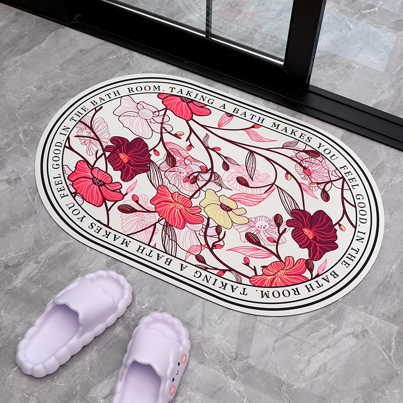 Alfombra de suelo transfronteriza alfombra de suelo antideslizante de baño de color sólido alfombra de barro suave de diatomita simple cocina alfombra de suelo de baño
