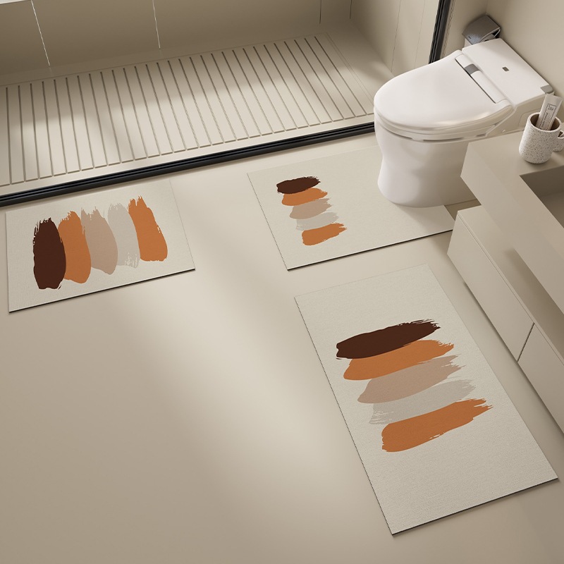 馬桶U型地墊u浴室衛生間輕奢風高端防滑地毯三件套洗手台吸水腳墊
