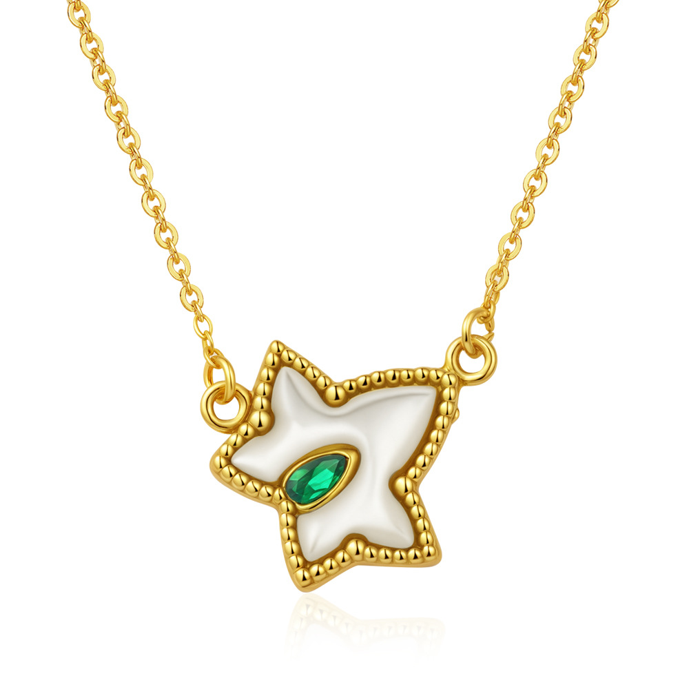 Collar de acero de colgante de oro retrógrado Mirad Wind 2025 nuevo estilo de mujer de alto nivel collar de aceite de acero de acero de collar de amor universal