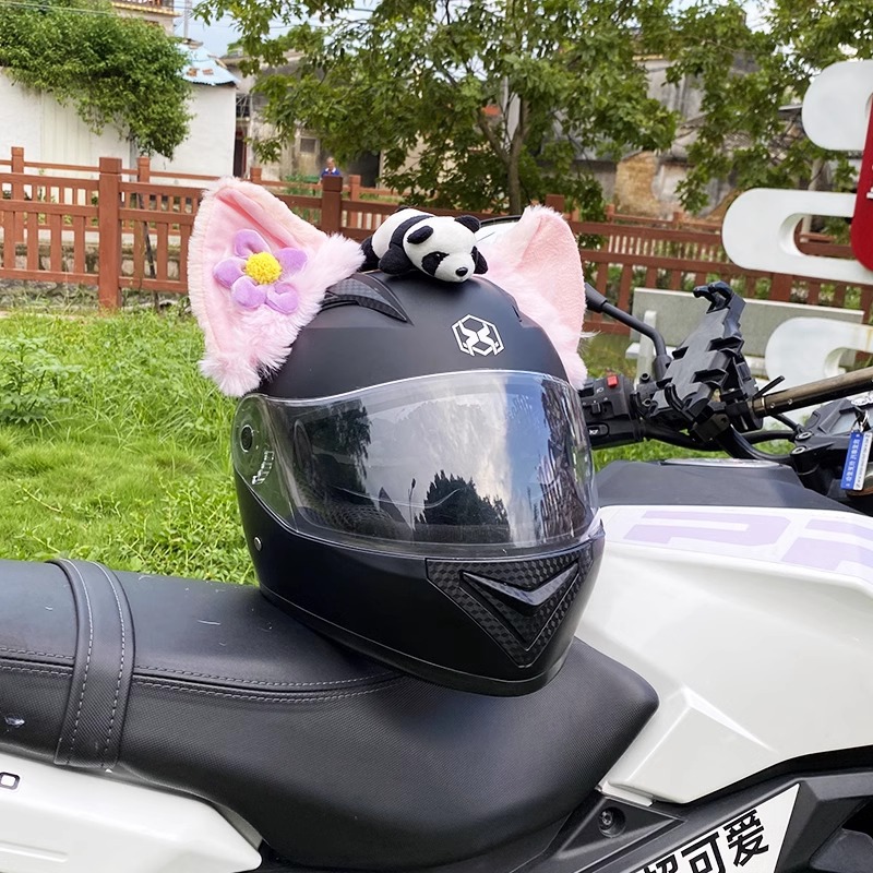 Helmet Decoration Pink Thick Fleece LinaBell Decoration Motorcycle Helmet Ski Helmet Accessories