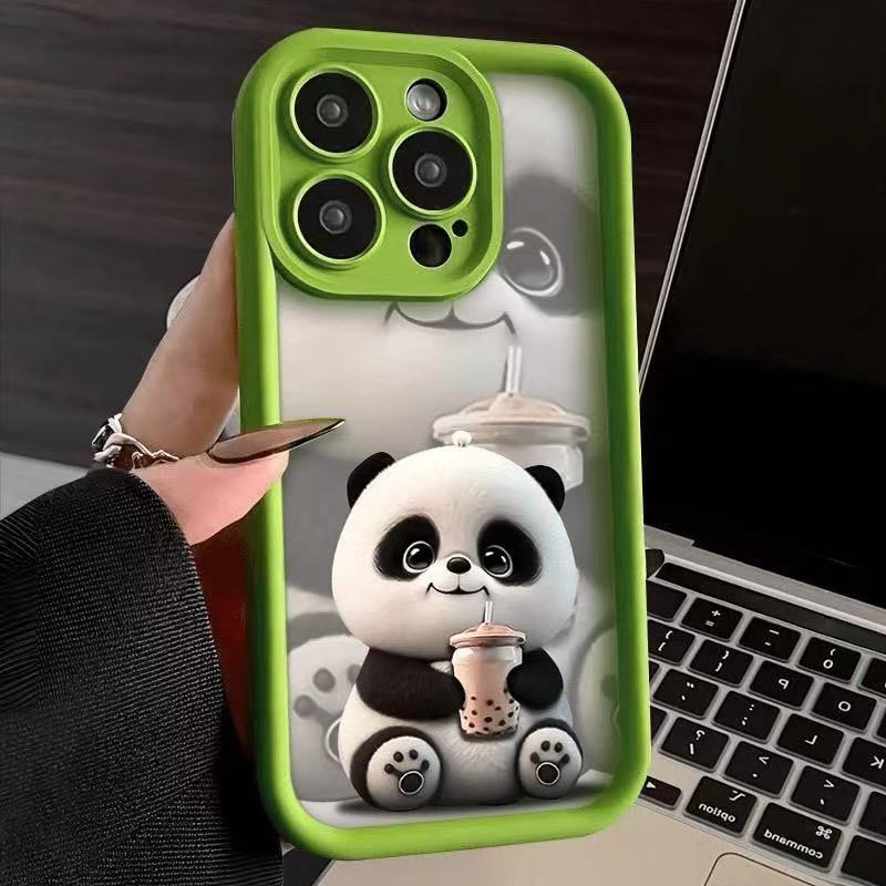 Pajita de té de arena de acero dorado-verde-Panda ADJ