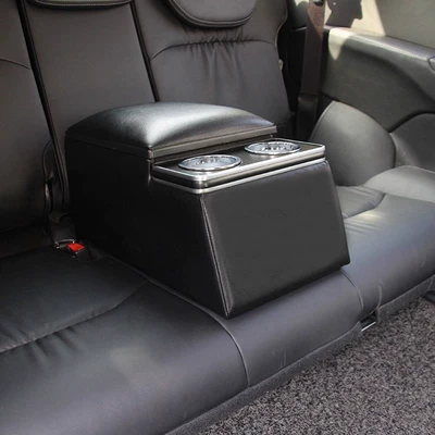 Car rear armrest box Universal Portable rear seat central storage box modified car armrest box interior (Armrest box) - value-black