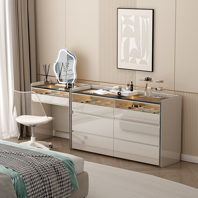 Light Luxury Dressing Table, Bedroom Wall-Mounted Dressing Table, Cupboard, Integrated Desk, Storage Cabinet, Modern Simple Bedside Storage Cabinet