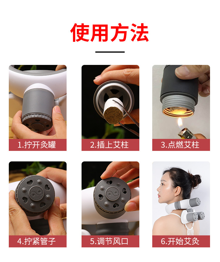 Neck Moxibustion Device Portable Stainless Steel Cervical Warming Box for Home Shoulder and Neck Heat Therapy in use