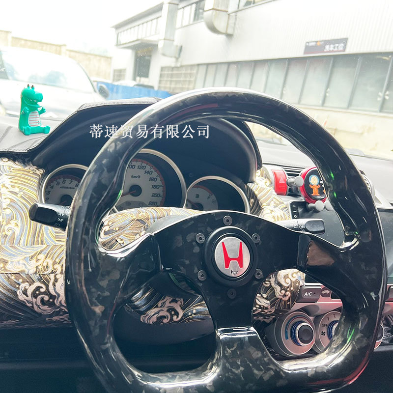 Factory direct sales universal D-type real carbon fiber steering wheel for car modification, 13 inches 320mm forged carbon fiber steering wheel