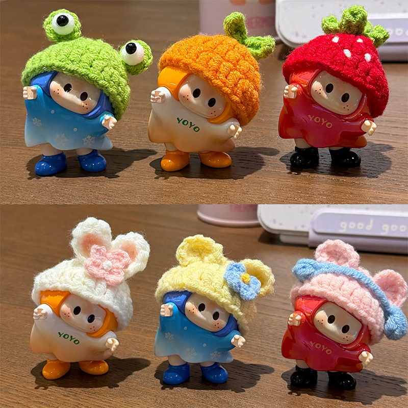 Yoyo-Chan Headgear, Youyou-Chan Hat, Handmade Crochet Doll Clothing Accessories, Miniso Cute Knitwear Yoyo-Chan Headgear, Youyou-Chan Hat, Handmade Crochet Doll Clothing Accessories, Miniso Cute Knitwear