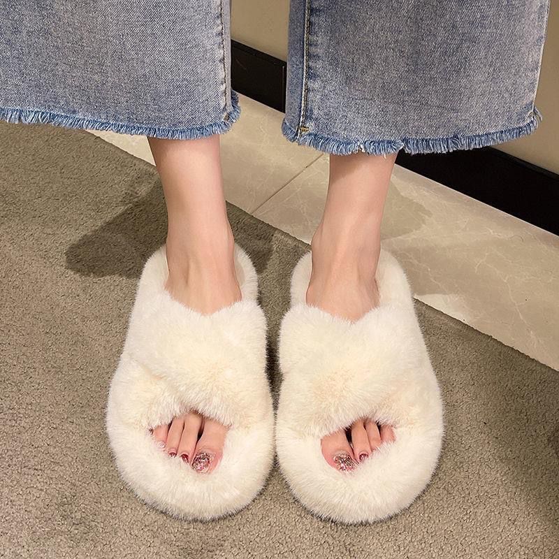 毛毛拖鞋女网红外穿2024新款韩版ins潮鞋夏季家用家居棉拖鞋