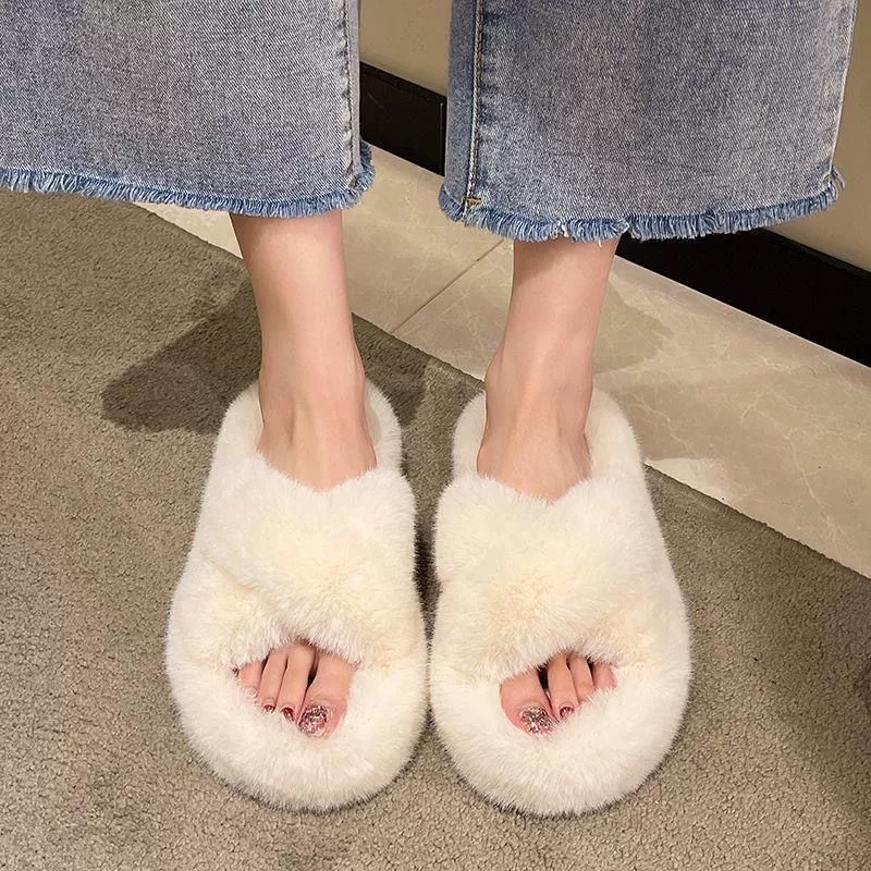 Шерстяные тапочки женская сетка инфракрасный носить 2024 новые корейские туфли прилив летние домашние хлопчатобумажные тапочки