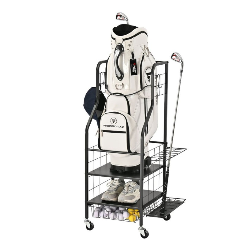 フィットネス運動器材収納棚スポーツ用品バスケットボール棚カート移動多機能ヨガマット収納|undefined