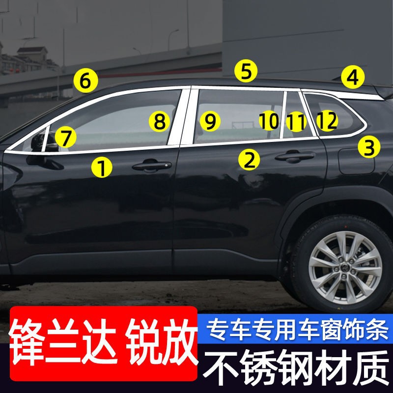 Suitable for Toyota Fenglanda Window Trim Strips Corolla Ruifang Modified Door and Window Edge Strips Stainless Steel Decorative Bright Strips