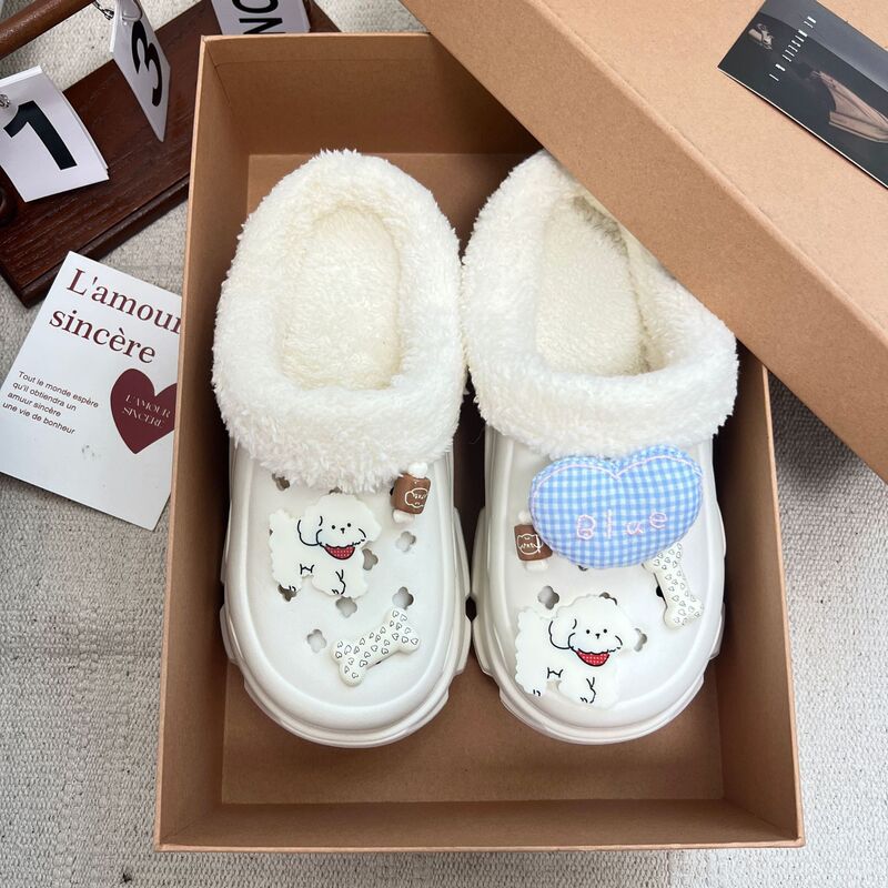 Cross-Border Wholesale Autumn and Winter Removable Velvet Clog Shoe Covers Short Plush Cotton Liner Comfortable and Warm Lined Shoe Covers Cross-Border Wholesale Autumn and Winter Removable Velvet Clog Shoe Covers Short Plush Cotton Liner Comfortable and Warm Lined Shoe Covers