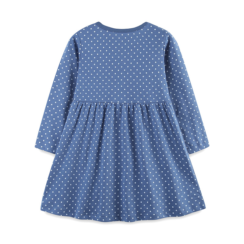 Princess Dress For Girls Autumn Style Animal Embroidery Polka Dot Long Sleeve Children's Fashionable Dress_voghion.com