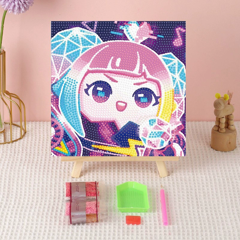 Алмазная вышивка (canvas) Genshin Impact DIY, 20×20 / 30×30, деревянная внутренняя рама и набор инструментов