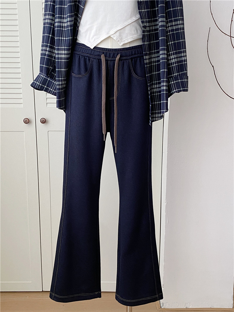 微喇牛仔裤女2025早秋新款喇叭裤蓝色高腰显瘦拖地裤