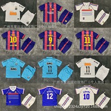 童装球衣14-15巴萨98法国12-13桑托斯内马尔齐达内儿童套装短袖
