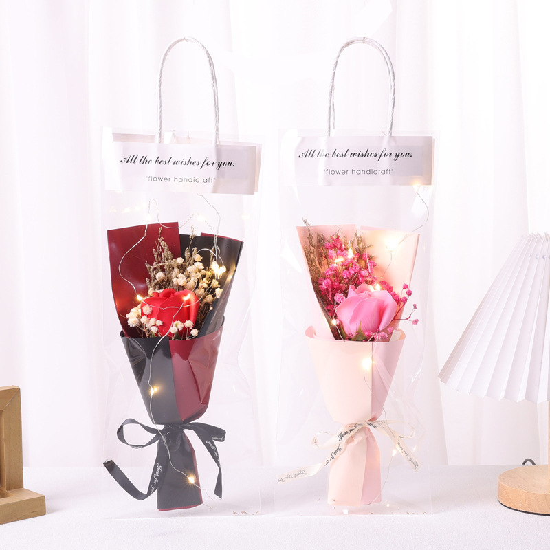 1朵玫瑰花+满天星 红 粉