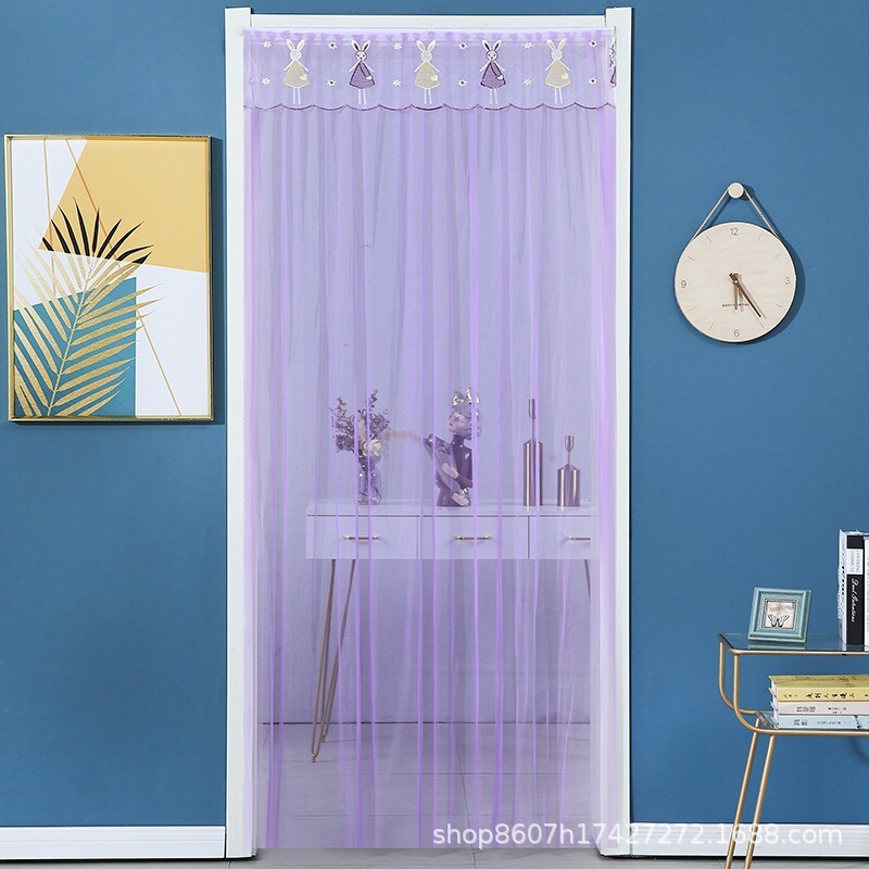 No-Drill Mosquito-Proof Door Curtain, Trendy Fabric Gauze Curtain, Bedroom Lace Door Curtain, Partition Curtain, Spring Hanging Insect-Proof Door Curtain