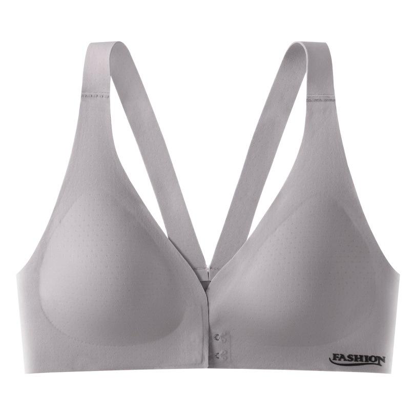 Botón frontal sin costuras ropa interior de mujer pequeño pecho push up verano delgado anti-flacidez látex sexy belleza espalda sujetador al por mayor