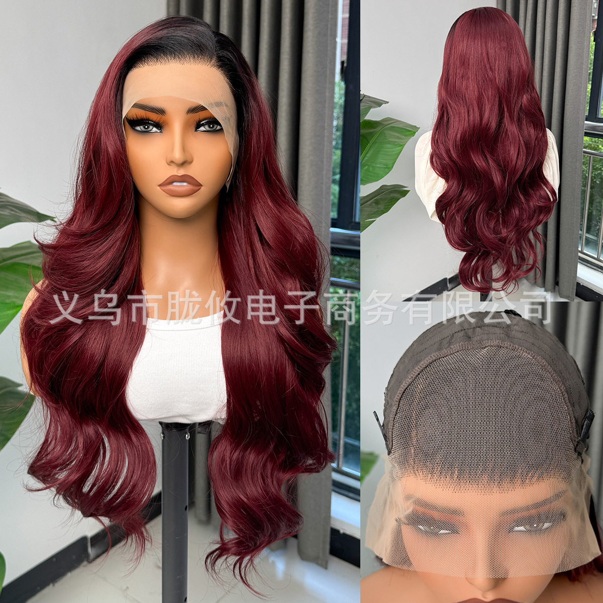 Frente transfronteriza de encaje pelucca pelucca negra tejida a mano 13 * 4 pelucca de cabello largo negro pelucca de cabello para mujeres image 52