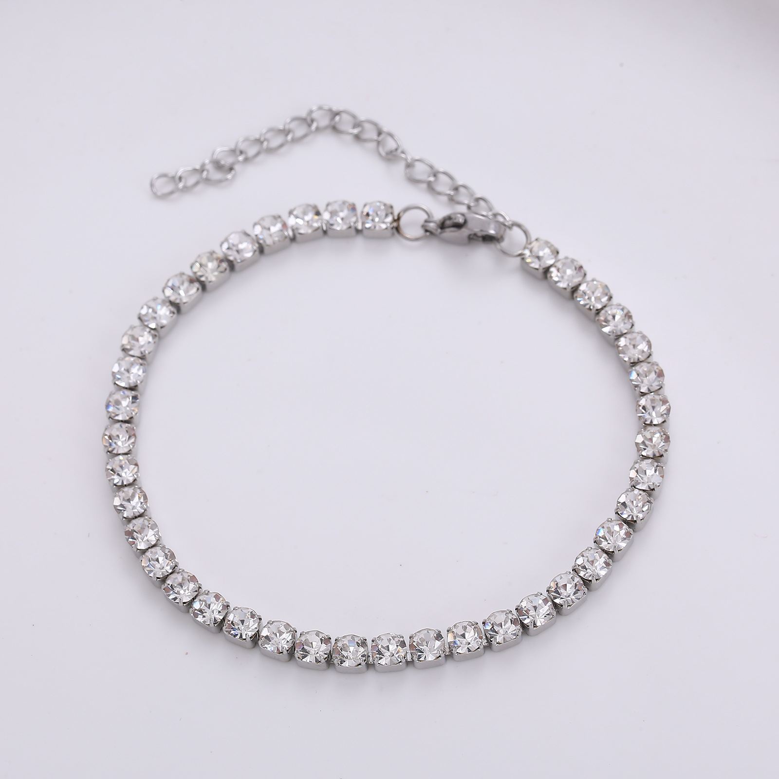 Daily Occasion 304 Stainless Steel Material Simple Style Geometric 304 Stainless Steel 18K Gold Plated Zircon Stainless Steel Bracelets In Bulk
