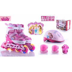 Official Disney Children's Roller Skates Set Glitter Wheels Ice Skates Elsa Princess Skating Spider-Man Inline Skates